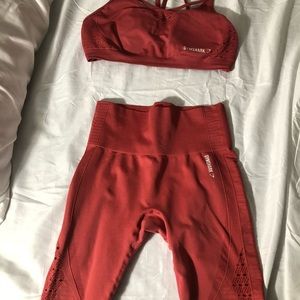 Gym shark seemless top sports bra and legging set